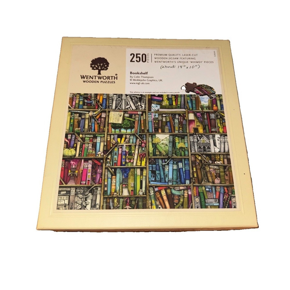 Wentworth Wooden Jigsaw Puzzle 250 Pieces Bookshelf Colin Thompson Whimsy UK
